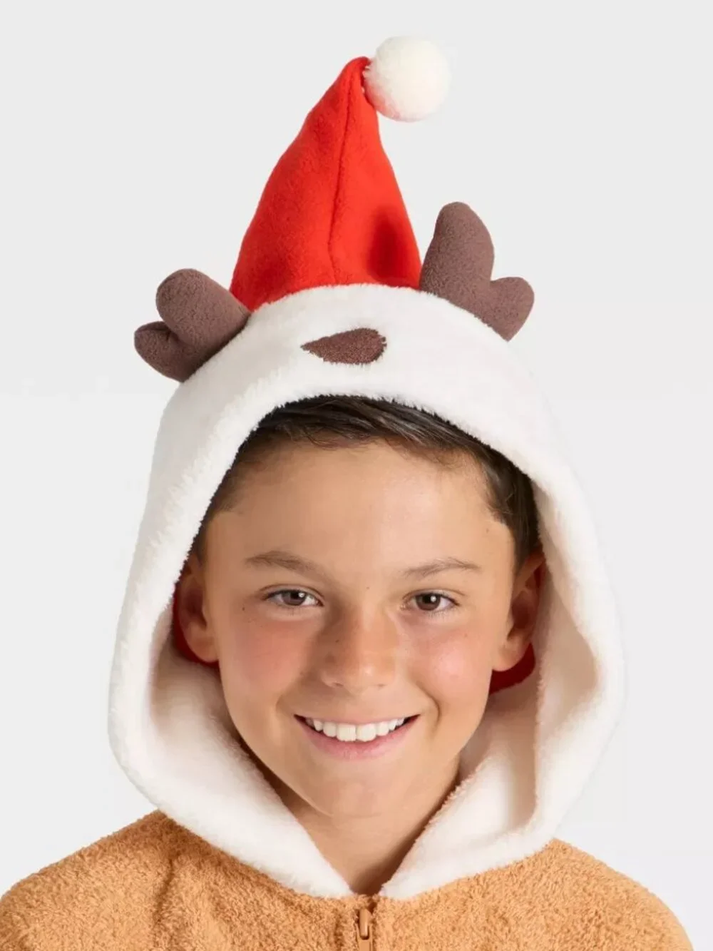 NEW Boys' Holiday Reindeer Union Suit - Cat & Jack™ Brown Large 10/12